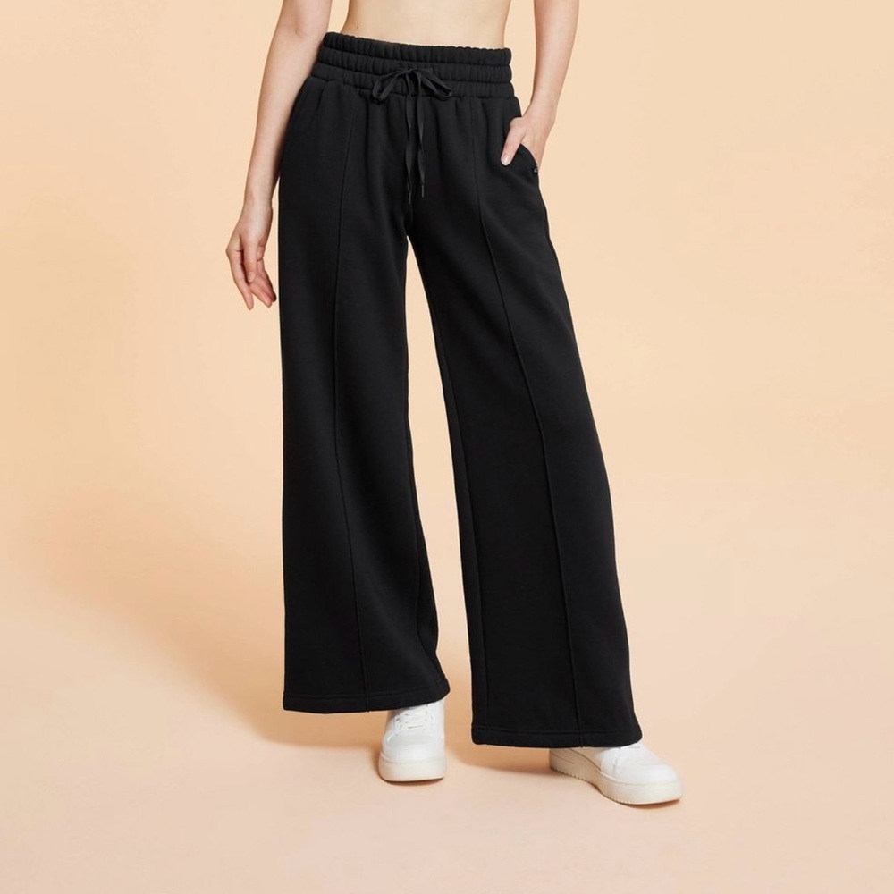 Blogilates Popflex Travel Trouser Black Wide-Leg Sweatpants